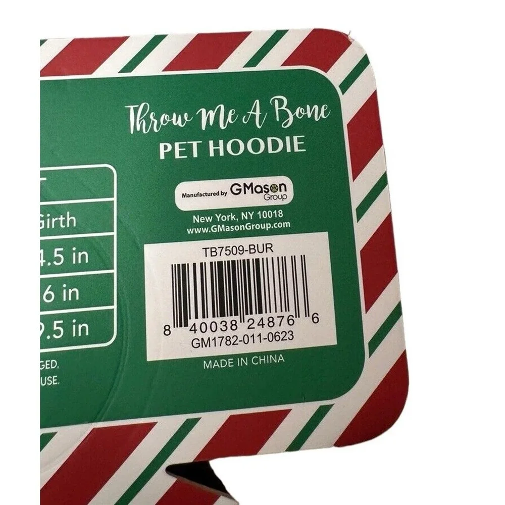 NEW Throw Me a Bone Reindeer Pet‎ Dog Hoodie Shirt Christmas Holiday Size M